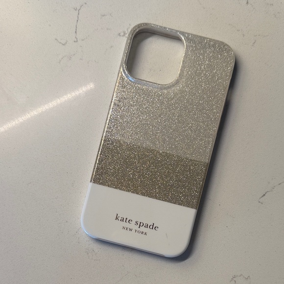 kate spade Other - Kate‎ Spade 16 Pro Max iPhone Glittery Silver and Gold Phone Case
